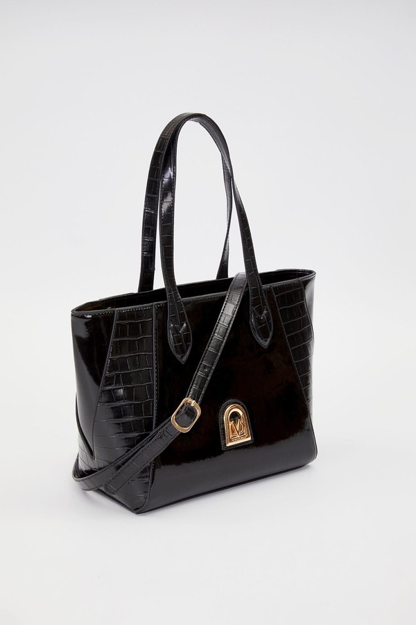 LevidorSİYAH RUGAN Deri Detay Omuz Çantası