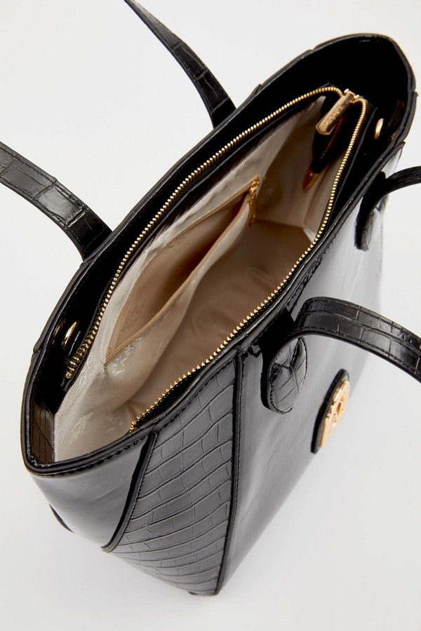 LevidorSİYAH RUGAN Deri Detay Omuz Çantası