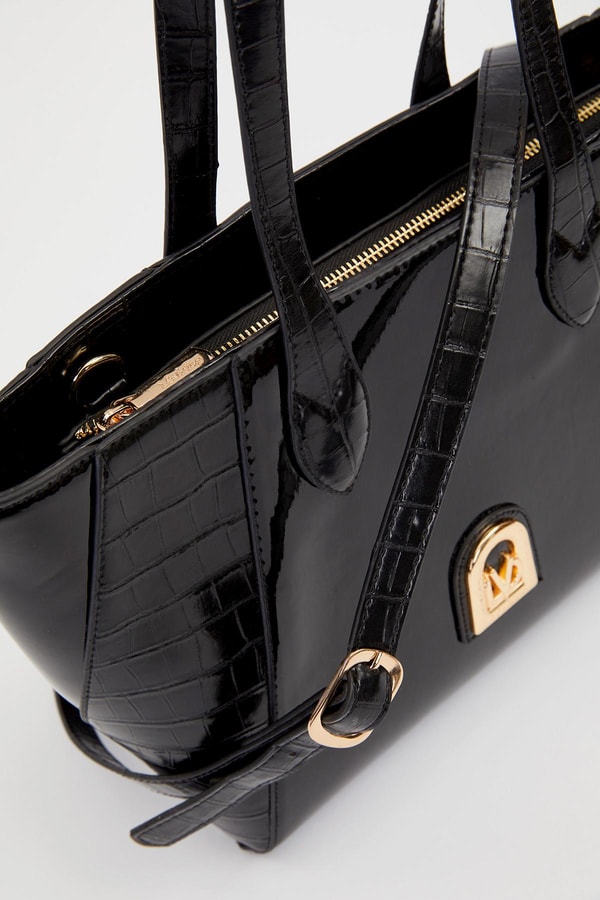 LevidorSİYAH RUGAN Deri Detay Omuz Çantası