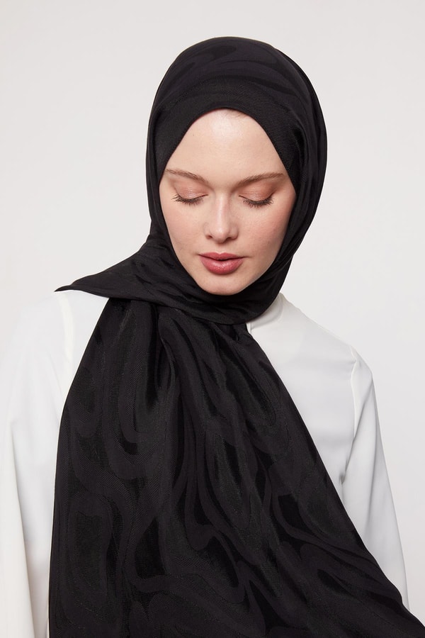 LevidorSiyah Soyut Desen Grazia Şal