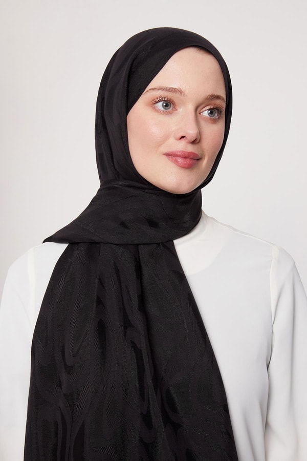 LevidorSiyah Soyut Desen Grazia Şal