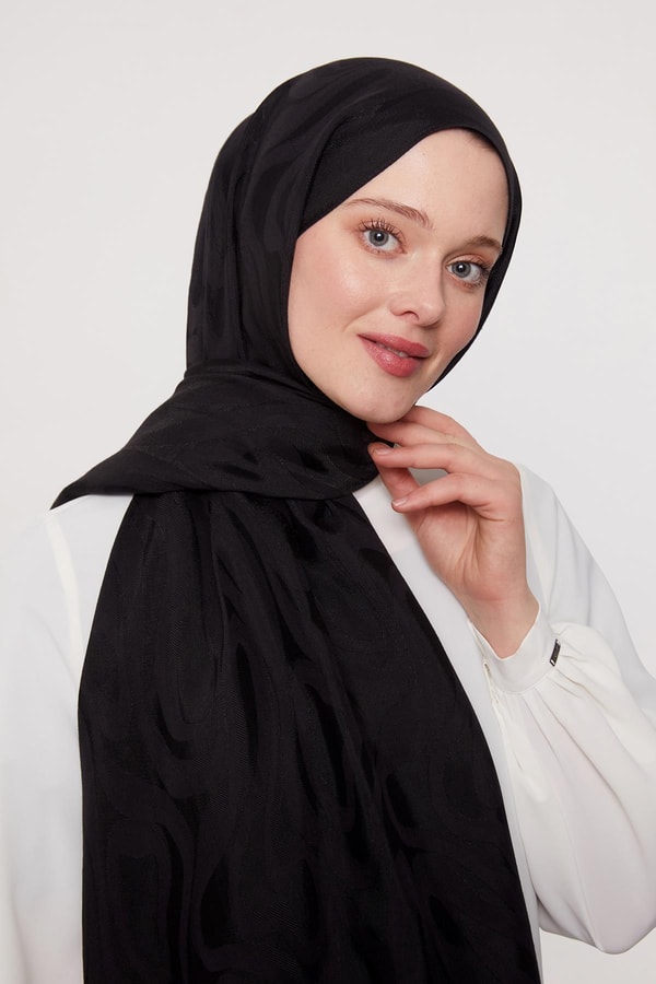 LevidorSiyah Soyut Desen Grazia Şal