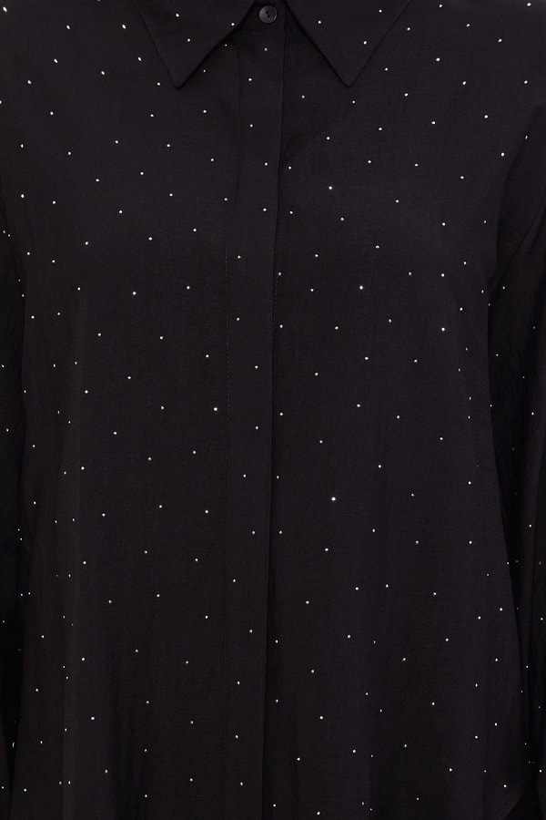 LevidorSiyah Taş Baskılı Düğme Detaylı İkili Takım