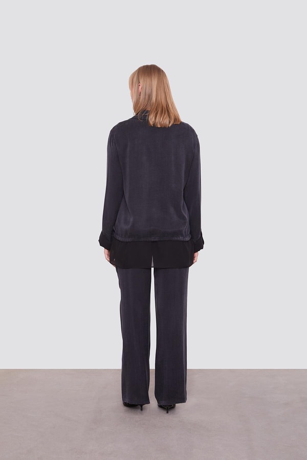 LevidorSiyah Tül Manşet Detaylı Cupra İkili Takım