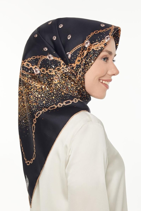 LevidorSiyah Twill Saf İpek Eşarp