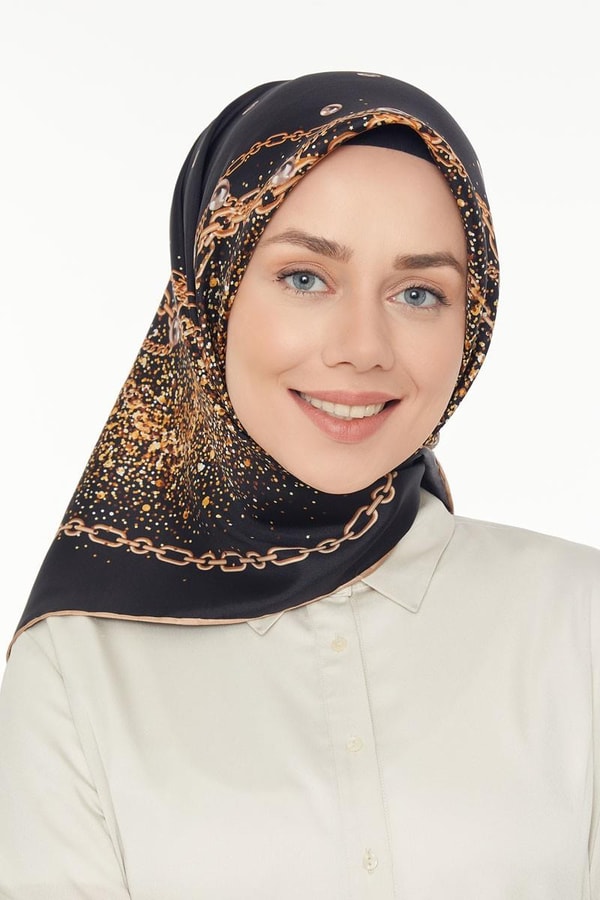 LevidorSiyah Twill Saf İpek Eşarp