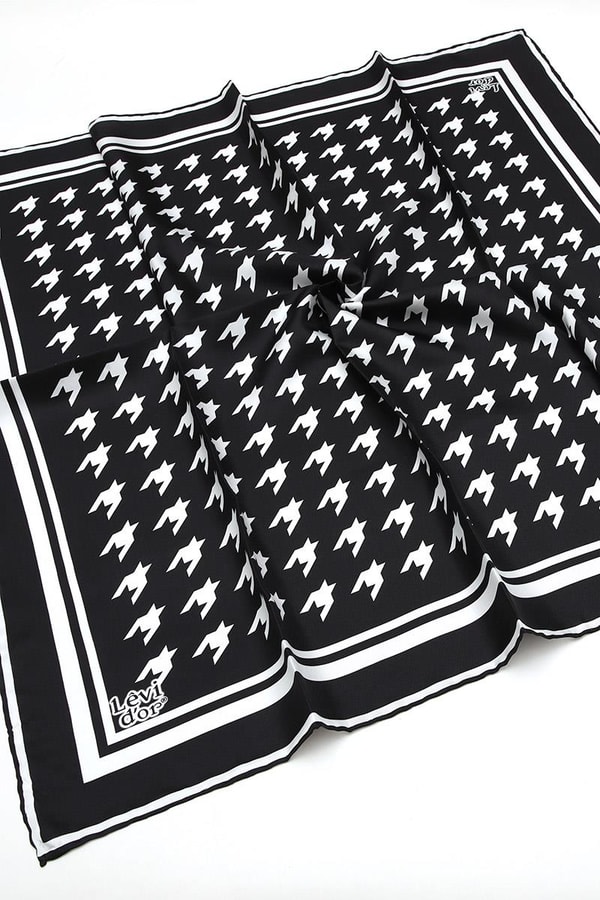 LevidorSiyah Twill Saf İpek eşarp