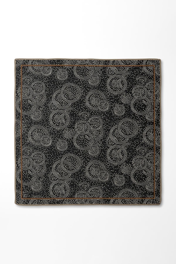 LevidorSiyah-Vizon Noktalı Daireler Bask. Twill İpek Eşarp