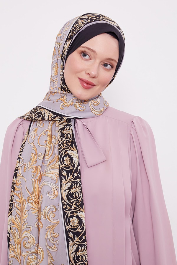 LevidorSiyah-Vizon Varak Desen Love Şal