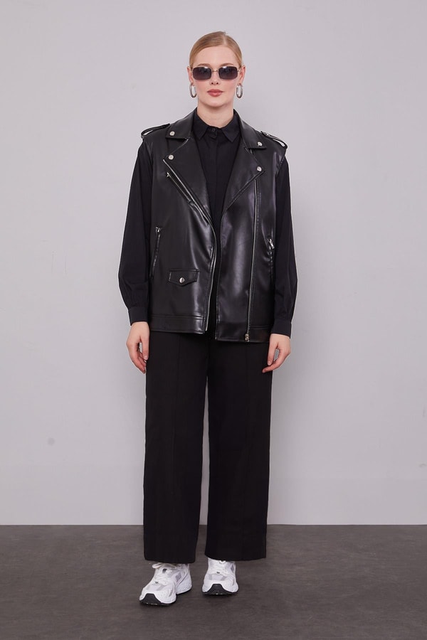 LevidorSiyah Wideleg Pantolon