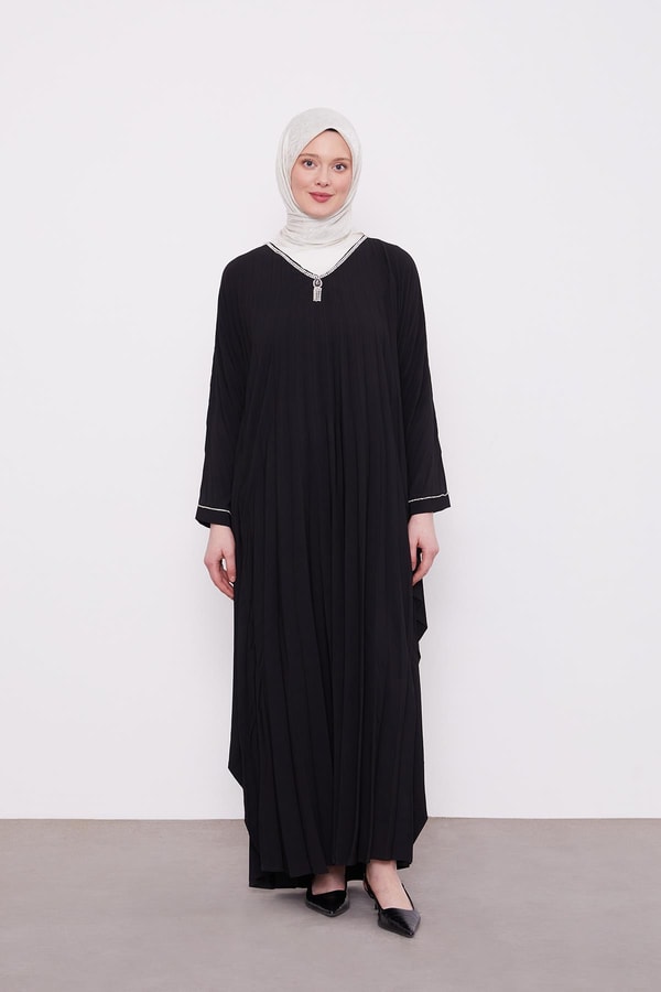 LevidorSiyah Yarasa Kol Elbise