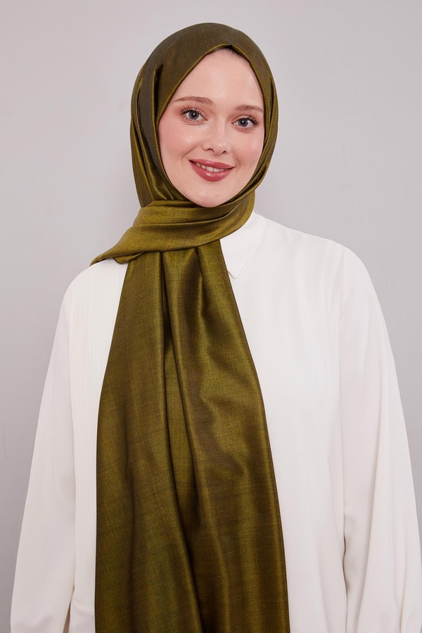 LevidorSiyah-Yeşil İpek Şal