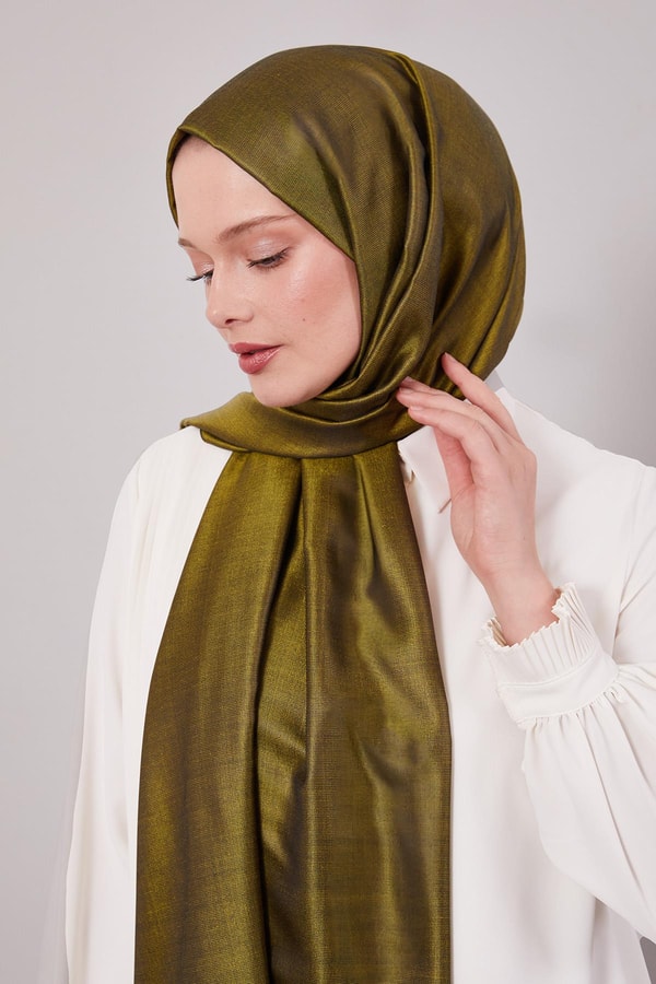 LevidorSiyah-Yeşil İpek Şal