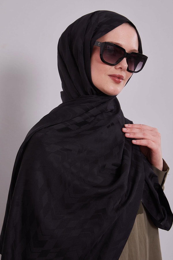 LevidorSiyah Yön Desen Blue Jakar Şal