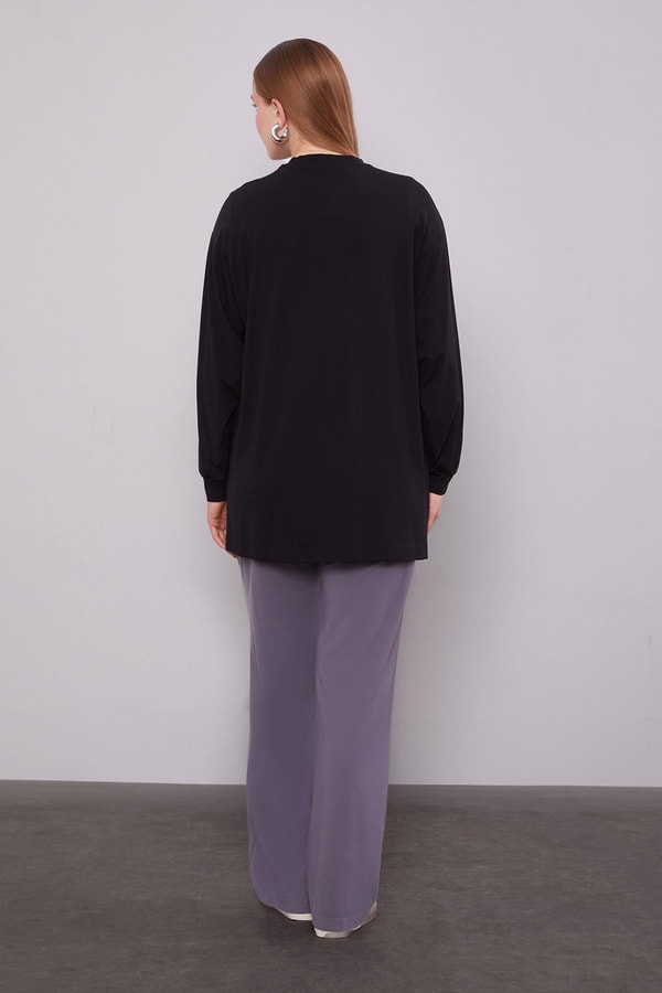 LevidorSiyah Yonca Desen Detaylı İkili Takım