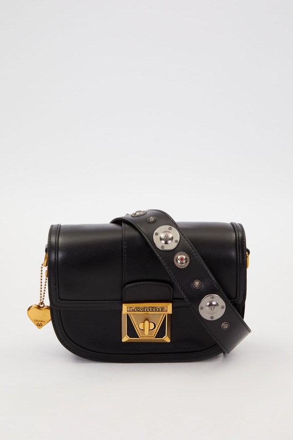 LevidorSiyah Zımba Detay Omuz Çantası