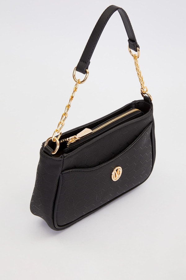 LevidorSiyah Zincir Detaylı Trend Omuz Çantası