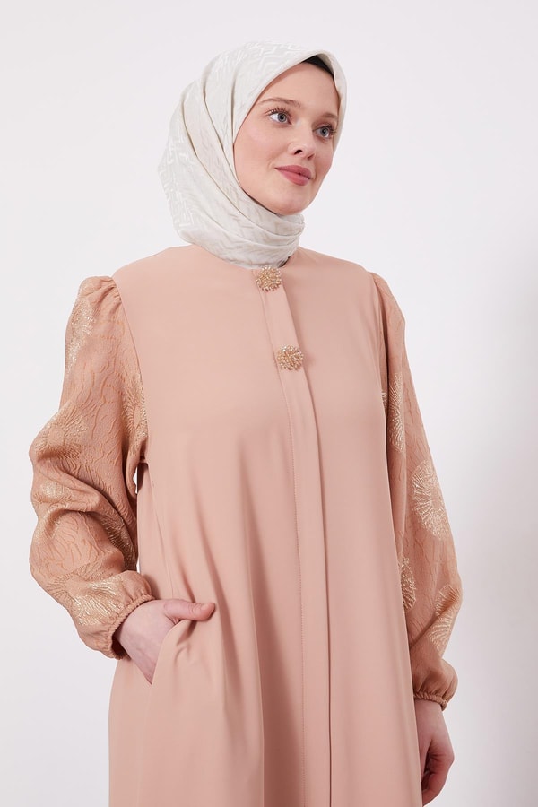 LevidorSomon Balon Kol İşleme Detaylı Ferace