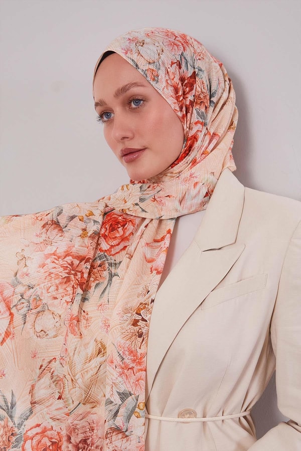 LevidorSomon Güllü Desen Pamuk Şal