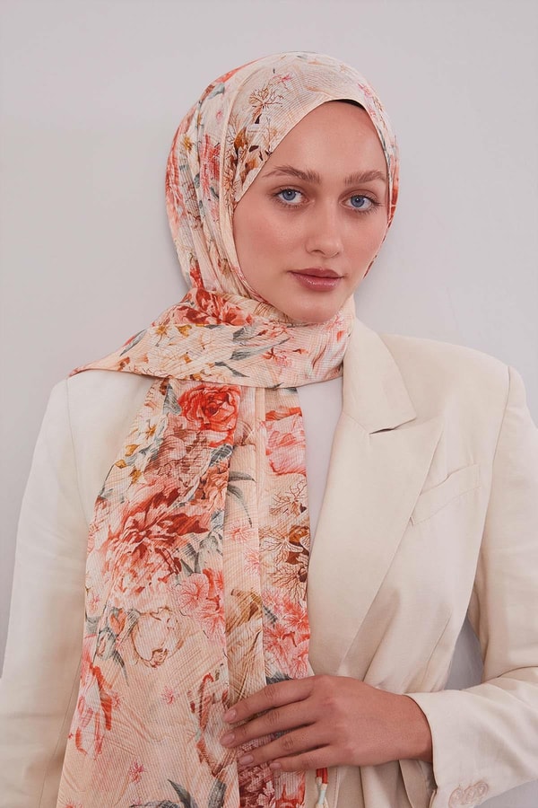 LevidorSomon Güllü Desen Pamuk Şal