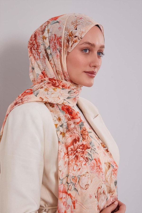 LevidorSomon Güllü Desen Pamuk Şal