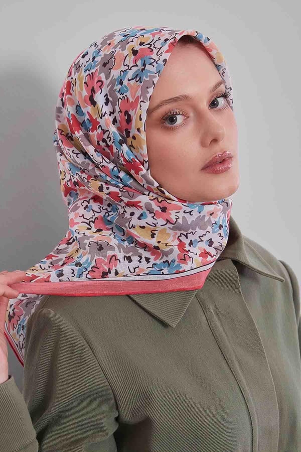 LevidorSomon Karışık Çiçek Desen Soft Eşarp