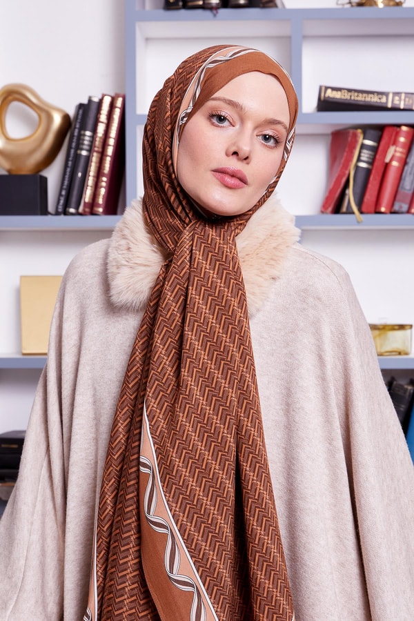 LevidorSomon Labirent Desen Royal Şal