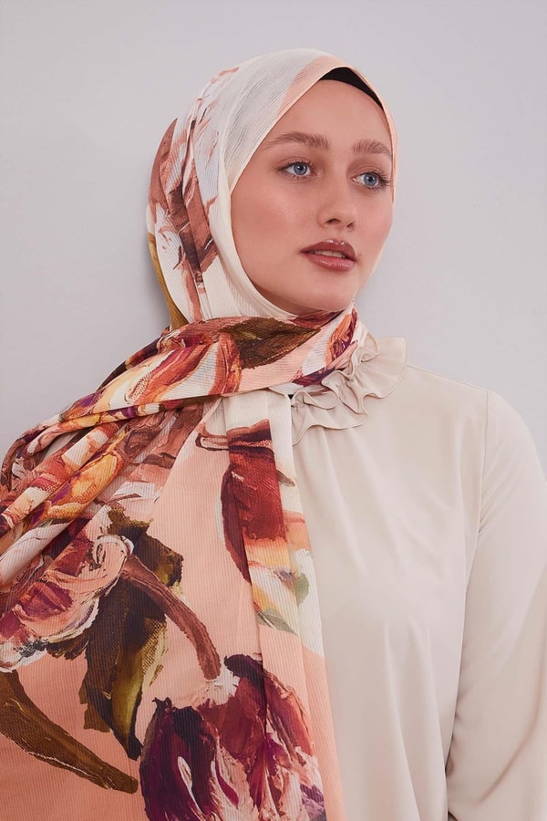 LevidorSomon Lale Desen Pamuk Şal