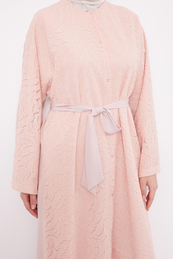 LevidorSomon Payet İşlemeli Kuşaklı Ferace