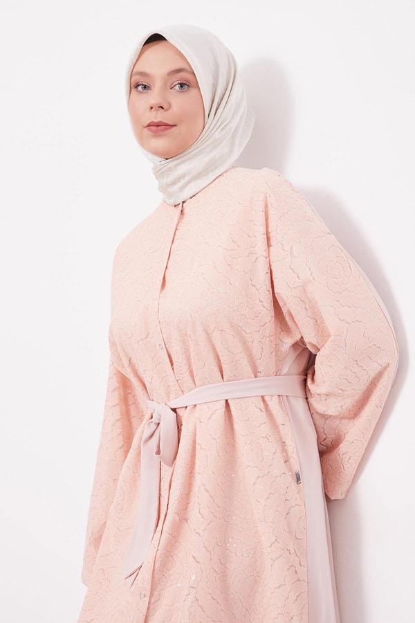 LevidorSomon Payet İşlemeli Kuşaklı Ferace