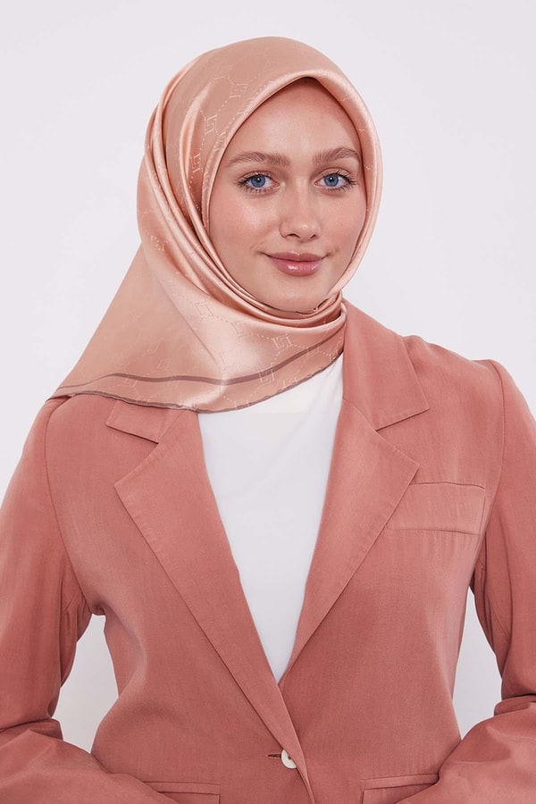 LevidorSomon Petek Desen Monogram İpek Eşarp