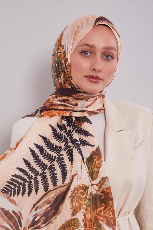 LevidorSomon Yaprak Desen Pamuk Şal