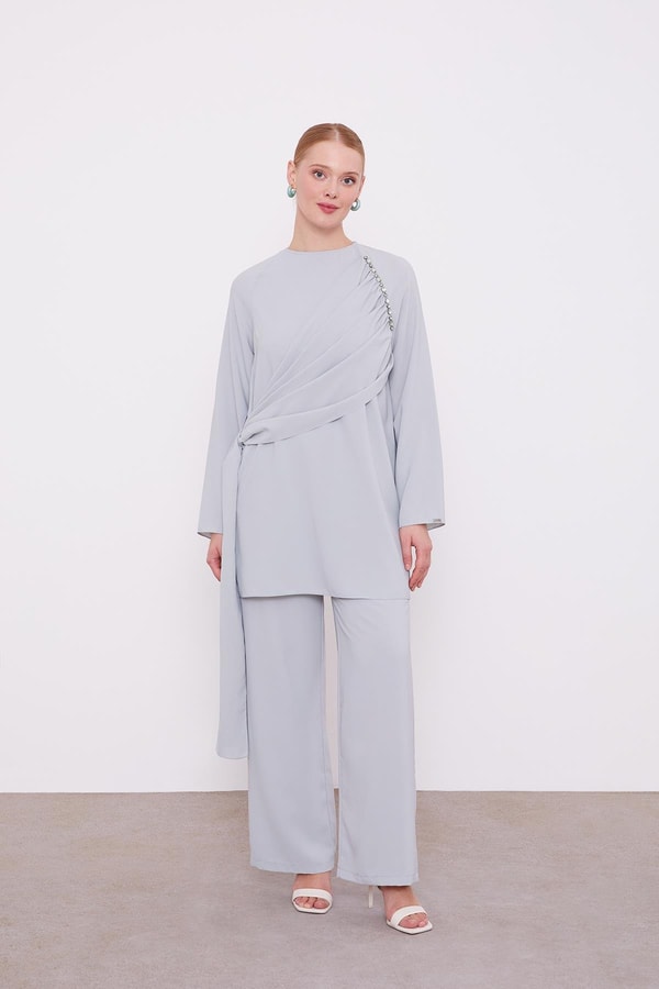 LevidorSu Yeşili ALLER BAĞLAMA İŞLEMELİ İKİLİ TAKIM