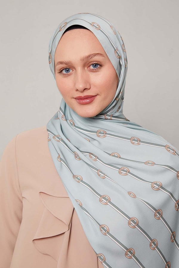 LevidorSu Yeşili Çizgili Halka Desen Club Şal