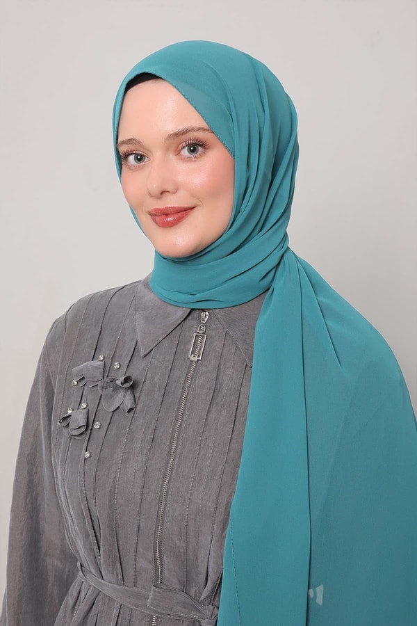 LevidorSu Yeşili Lux Şifon Şal