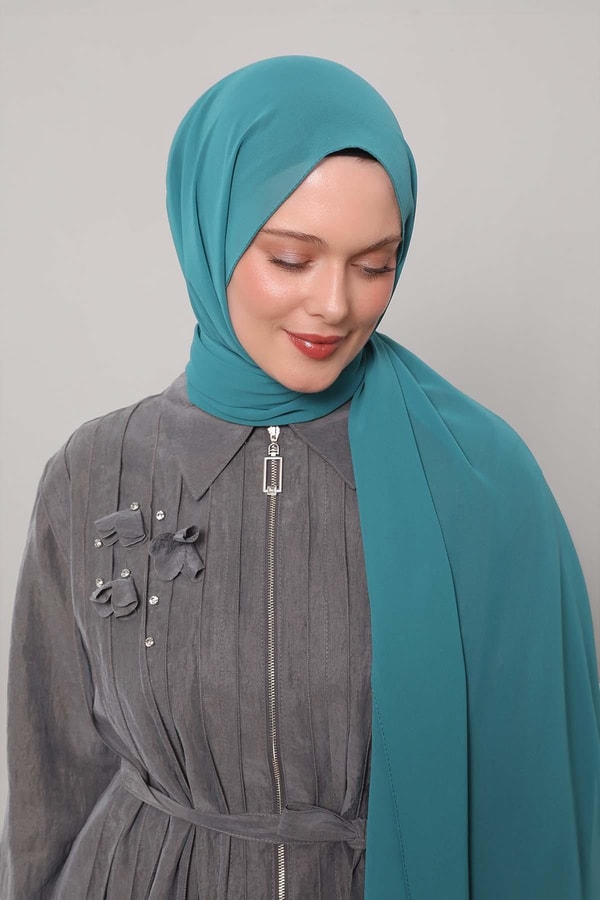 LevidorSu Yeşili Lux Şifon Şal