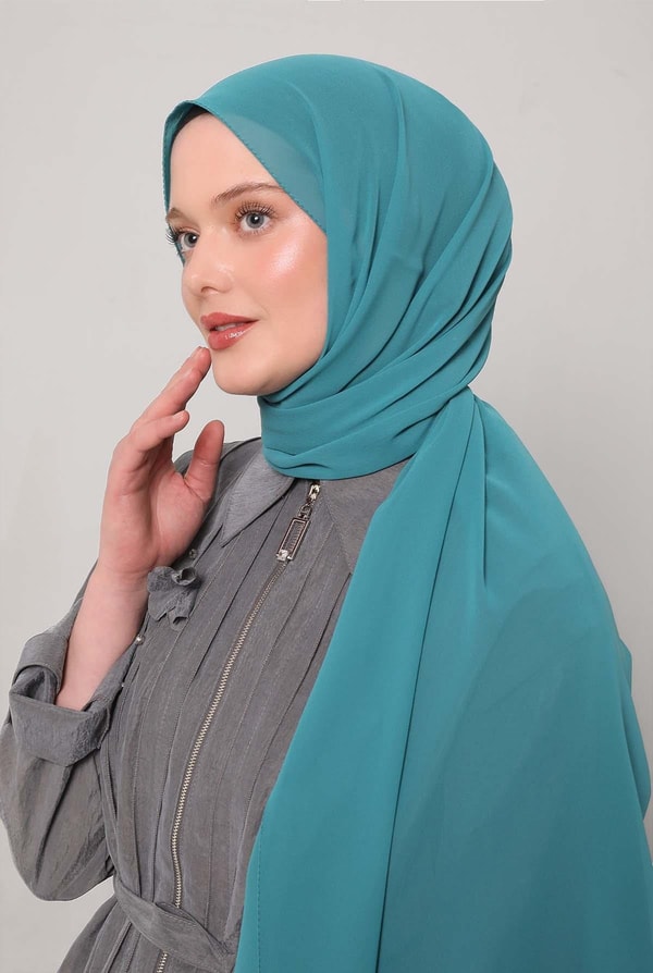 LevidorSu Yeşili Lux Şifon Şal