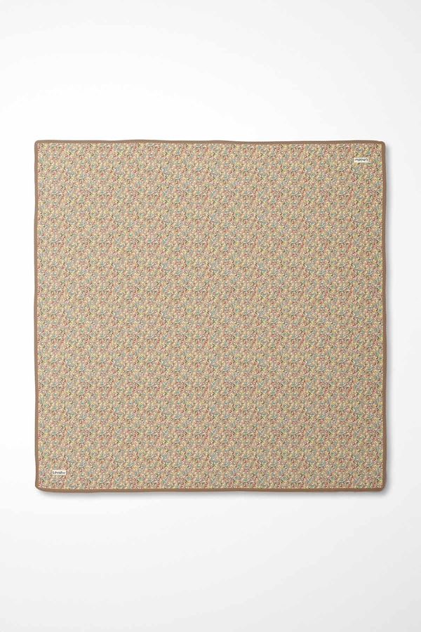 LevidorSütlü Kahve Mini Yazı Detay Twill İpek Eşarp