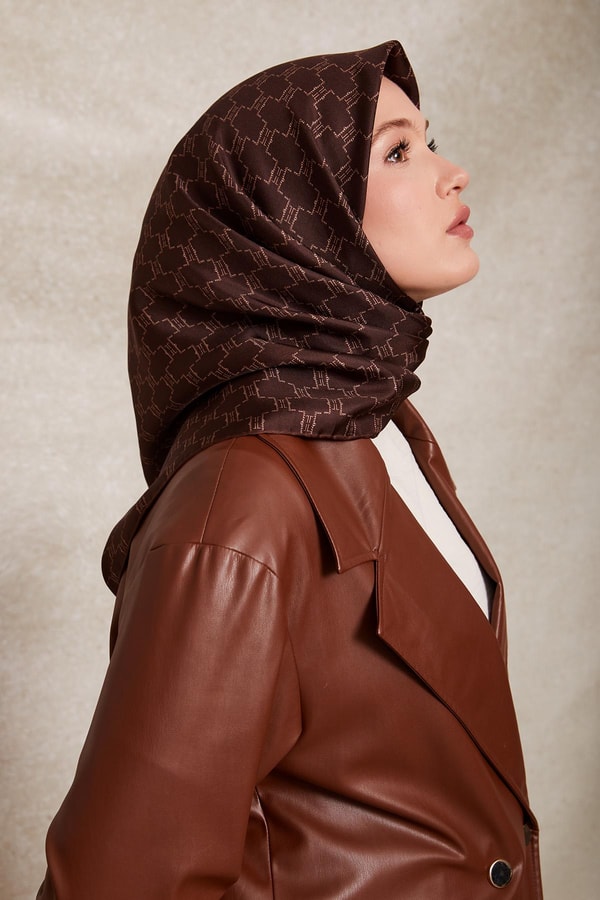 LevidorTaba Petek Desen Twill İpek Eşarp