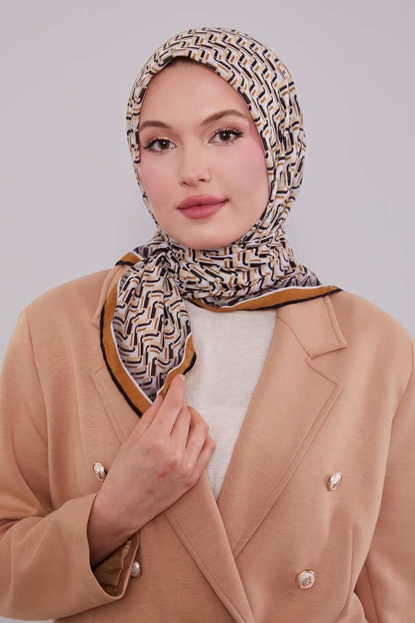 LevidorTaba Zigzag Desen Soft Eşarp