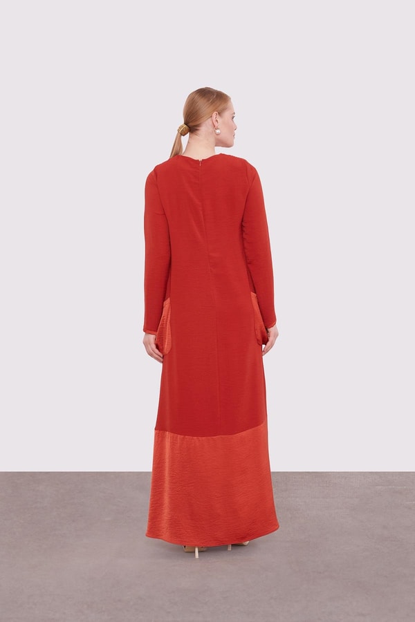 LevidorTarçın Büyük Cep Detaylı Elbise