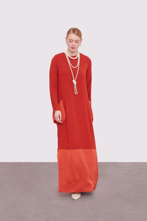 LevidorTarçın Büyük Cep Detaylı Elbise