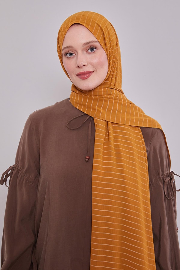 LevidorTarçın Çizgili Cazz Şal