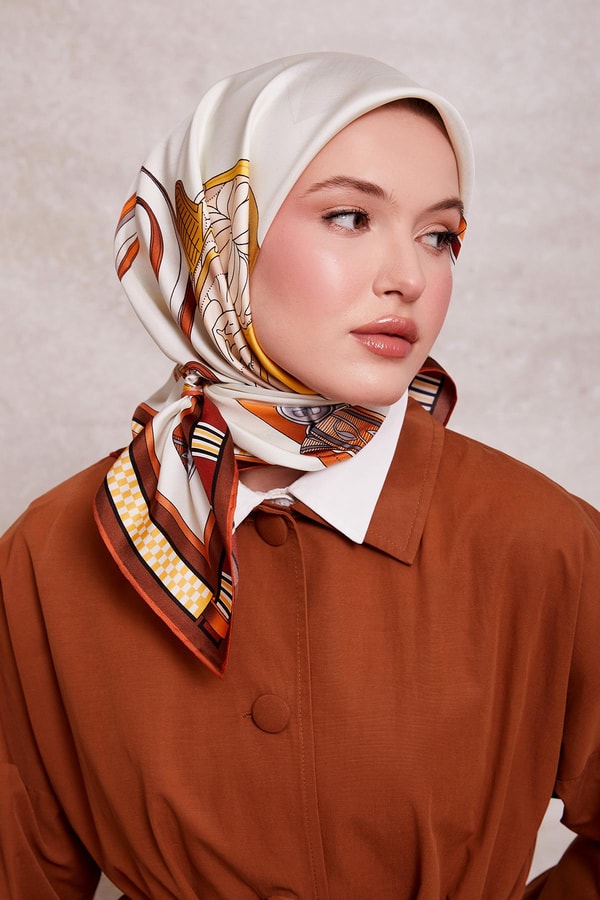 LevidorTarçın Twill İpek Eşarp Lunera Koleksiyonu