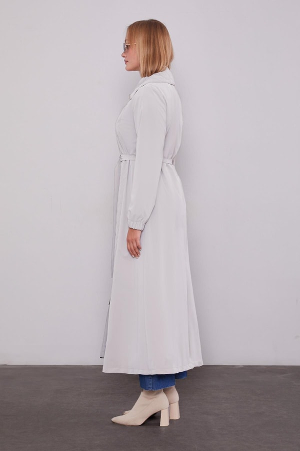 LevidorTaş AçılırFermuar Detaylı Trençkot