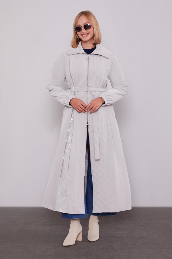 LevidorTaş AçılırFermuar Detaylı Trençkot