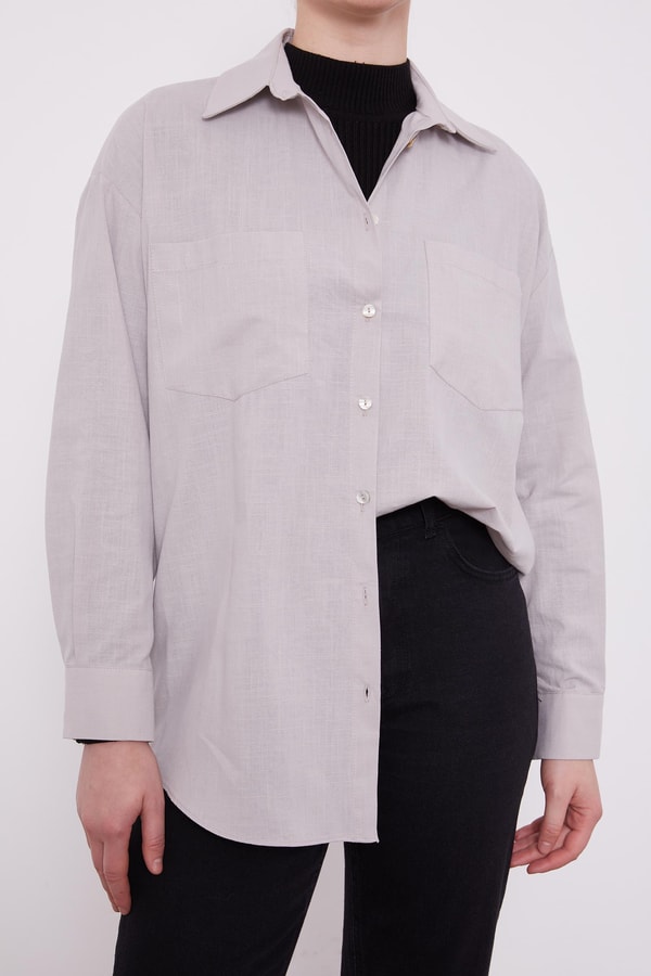 LevidorTaş Dokulu Pamuk Gömlek