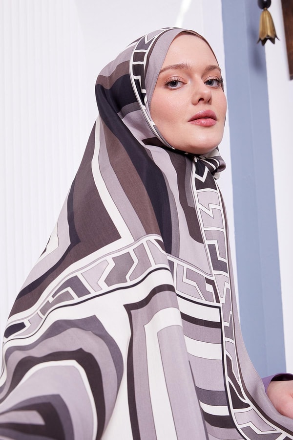 LevidorTaş Geometrik Desen Royal Şal