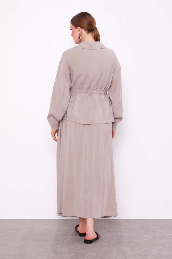 LevidorTaş Gizli Fermuar Detaylı Etek Takım