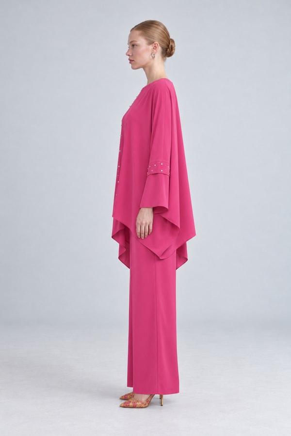LevidorTaş İşlemeli Tunik Takım Pembe